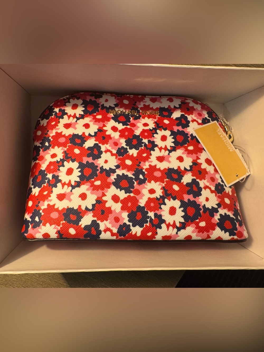 Michael Kors Flower Makeup Case with gift box, new never used, tags attached